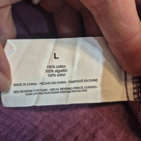 Anne Klein Women's Plum Cotton Gauze Button Down Shirt NEW NWOT - Picture 11 of 14